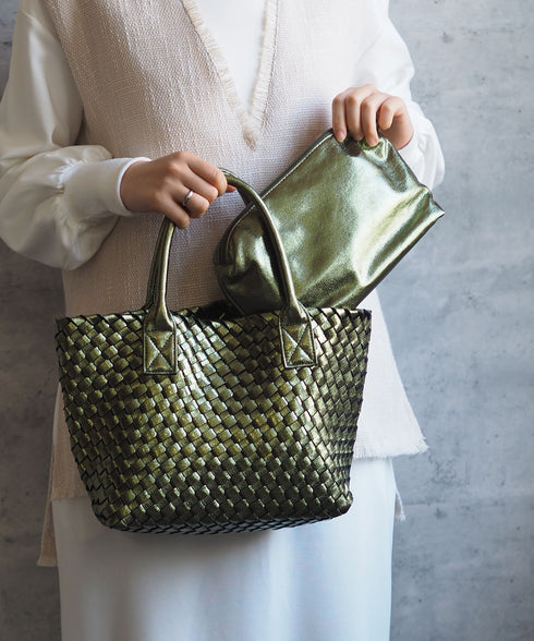 【雑誌掲載】メタリックメッシュトートバッグポーチセット 17-1015